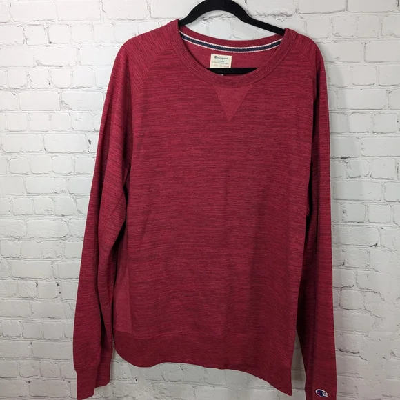 Champion Red Crewneck Sweater Classic Style - Picture 1 of 8
